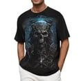 thumbnail image 2 of TrendOFT Shirts for Men Graphic Tees Nature Pattern Graphic Print Short Sleeve Crew Neck Loose Comfortable Daily Tops Mens Tees Blue L, 2 of 5