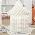 thumbnail image 2 of Home Soft Things Textured Spandex Bubble Faux Fur Pillow Covers, Set of 2, 20"x20", Ivory, 2 of 8