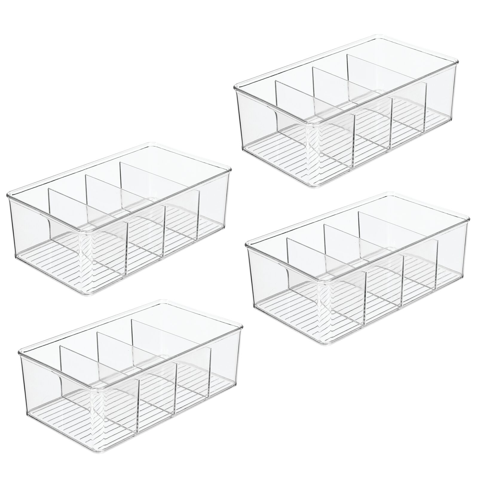 mDesign Plastic Kitchen Pantry Food Storage Organizer Bin, 4 Pack