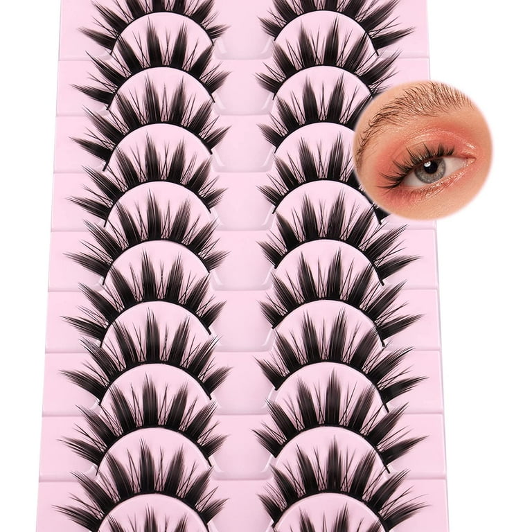  False Eyelashes Manga Anime Lashes Japanese Cosplay Spiky Lashes  Mink Dramatic Thick Fake Eyelashes Extensions Doll Strip Lashes 7 Pairs  Pack by EYDEVRO : Beauty & Personal Care