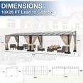 thumbnail image 5 of Kullavik Outdoor Lean to Gazebo 10x26FT, Hardtop Wall Mounted Gazebo with Sloping Sun Panel Roof, Awnings, 5 of 7