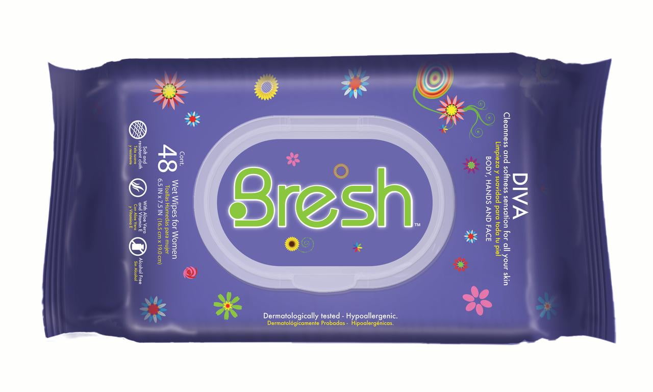 Bresh Diva Body Wipes for Women by BRESH, 48 Ct
