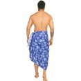 thumbnail image 2 of HAPPY BAY Men's Pareo Standard Vacation Sarong Full Beach Wrap One Size Azure, Palm Tree Summer Vacation Party, 2 of 5