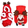thumbnail image 6 of Christmas Pet Costumes， Santa Claus Reindeer Antlers Costume New Year Outfit for Small Medium Dogs Cats, 6 of 7
