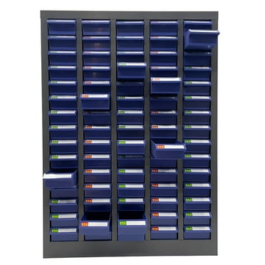 Erie Tools® Heavy Duty 60 Bin Parts Rack for Garage Organization ...