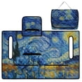 thumbnail image 5 of Whosucclay Van Gogh Style Swirls Carts Cushion Towel Blanket, Portable 4 Convenient Pockets Seat Cover Cushion Protector for Club Car EZGO 2 Passenger Seat Golf Cart, 5 of 9