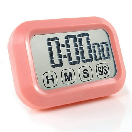 

Digital Kitchen Timer Press Screen for Cooking Magnetic Countdown Count Up Timer LED Display Digits Timer (Pink)