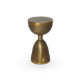 thumbnail image 2 of Cresta Modern Sculpt Aluminum Pedestal Side Table - Antique Brass Gold Accent Table for Living Room & Bedroom, 2 of 5