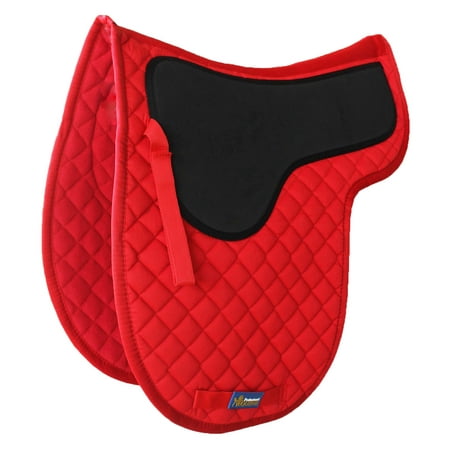 Horse Cotton Jumping Quilted ENGLISH SADDLE PAD Trail Contoured Gel RED (Best English Saddle For Jumping)
