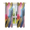 thumbnail image 7 of Yayeee Window Curtains Light Filtering 63"x52" Grommet Panel Pair Home Living Room Decor, Stripes Pattern, 7 of 7