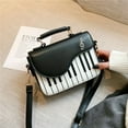 Creative Piano Shape Flap Shoulder Bag Portable PU Leather Handbag
