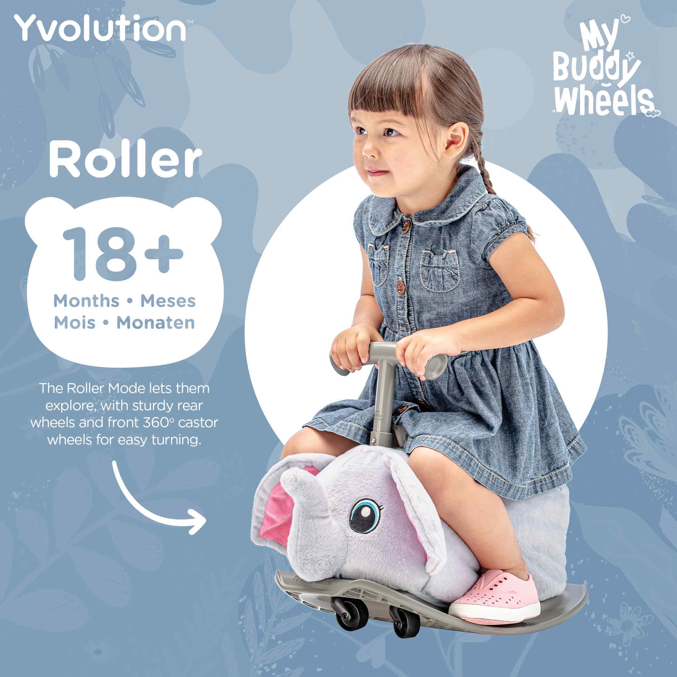 Yvolution My Buddy Roller 2-in-1 Elephant Plush Ride-On photo 4