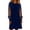 Blue, variant on Women's Sequin Glitter Dress with Sheer Mesh Sleeves, Long Sleeve Round Neck Bodycon Midi Dress, Sparkly Evening Dress for Party, New Year, Club and Special Occasions Black L
