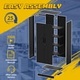 thumbnail image 4 of IKIMI 73" Metal Storage Cabinet with Adjustable Shelves and Doors, Garage Storage Cabinets with Wheels and Locking, Tall Freestanding Cupboard for Kitchen, Living Room or Laundry Room, Black, 4 of 7