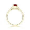 thumbnail image 2 of ANGARA Natural Solitaire Square Ruby Ring with Diamond Accents in 14K Yellow Gold for Women (Size-4mm) | July Birthstone, Birthday, Anniversary, Jewelry Gift for Women | Natural Ruby Ring, 2 of 7