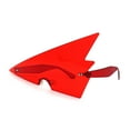 thumbnail image 2 of 80s Funk Lighting Bolt Electric Triangle Shield Sunglasses Red, 2 of 4