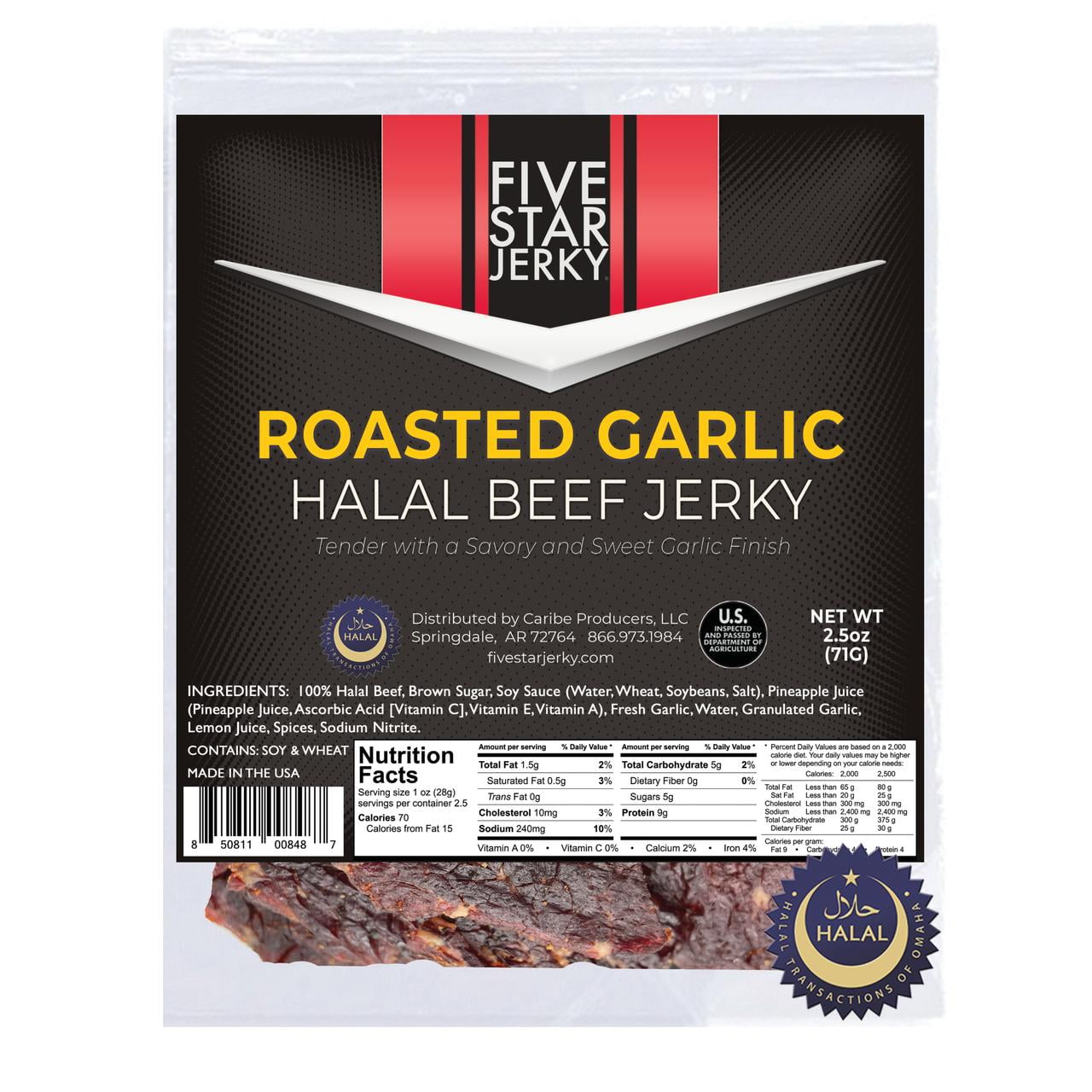 Five Star Roasted Garlic Halal Beef Jerky