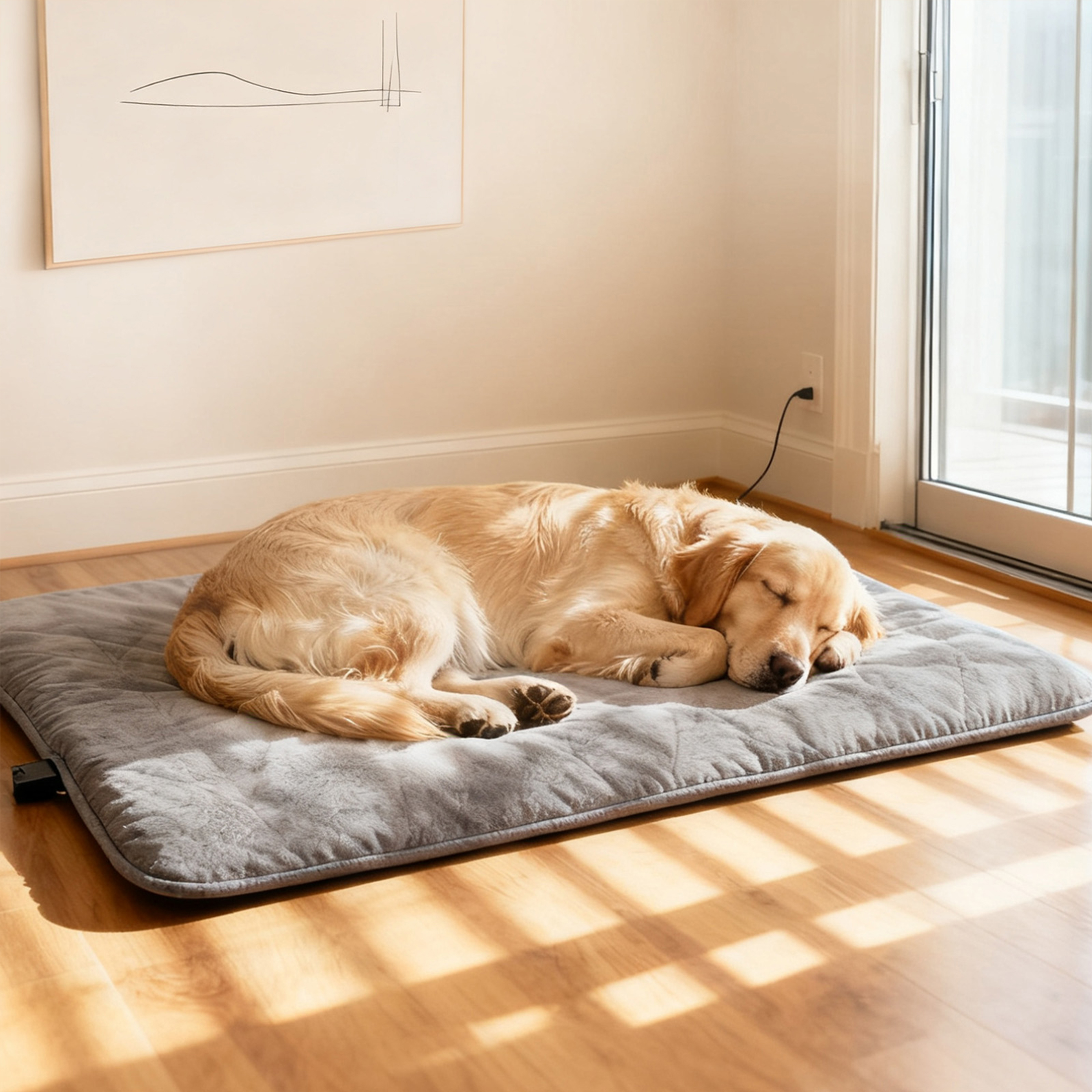 Pet Heating Pad, Heated Dog Bed with Timer, 22" x 16" Indoor Heating Mat for Pets Electric Heating Pads with 9 Temperature Modes For Dogs and Cats