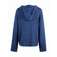 thumbnail image 6 of Women'S Casual Cardigan V Neck Button Down Hooded Sweaters Long Sleeve Hoodies Outfits Royal Blue XL, 6 of 8