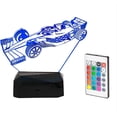 thumbnail image 1 of FYBTO Formula 1 Racing Car 3D Illusion LED Night Lamp - Optical Illusion LED Night Lights - Remote Control Lamp with Smart Touch - Sports Car Night Light (Side View), 1 of 5
