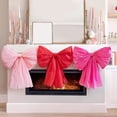 thumbnail image 6 of BINGLI Giant Red Bow Decor - 22x24 Inch Oversized Satin Ribbon Bow | Oversized Blush Bow Wall Decor for Coquette Room, Ballerina Birthday & Aesthetic Bedroom, 6 of 7