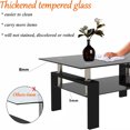Glass Coffee Room Mordern 2 Layer Sofa Center Tables with Rectangle