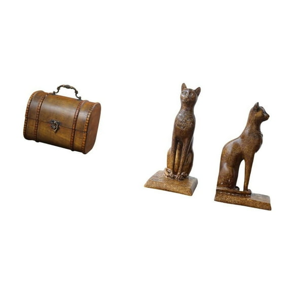 Estuche organizador de joyas,Organizador de joyas de madera para mujeres,hombres y niñas,Figura de mesa,Sujetalibros con forma de gato para decoración de oficina o hogar,Estantería