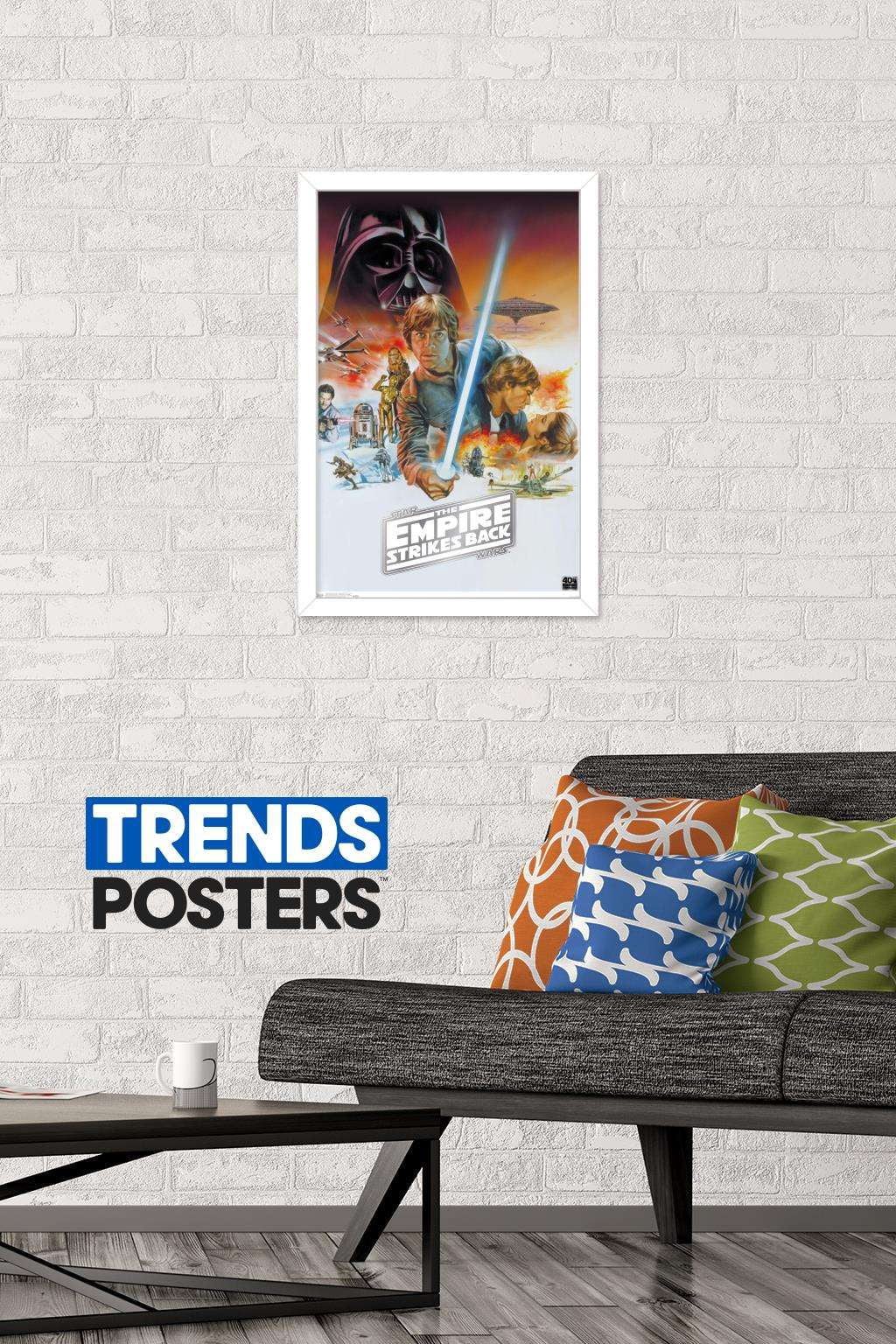 Star Wars: The Empire Strikes Back 40th - Scenic Wall Poster, 14.725" x 22.375", Framed