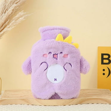 Fnyoxu Hot Water Bottle with Cute Fleece Cover, 2Liter Water Bag for Hot and Cold Compress, Hand Feet Warmer, Neck and Shoulder Pain Relief