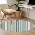 thumbnail image 4 of Small Round Rug 3Ft Washable Non-Slip, Light Blue Striped Circle Area Rugs for Living Room Bedroom, Farmhouse Thin Line Modern Abstract Art Indoor Floor Mats Carpet Runner for Home Decor, 4 of 8