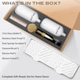 thumbnail image 4 of Kitchen Soap Dispenser Set - 17fl oz Glass Bottle, Stainless Steel Pump, Instant Dry Tray and Dish Brush for Bathroom, Office, Hotel, Modern Kitchen Decor & Accessories, Gold, 4 of 10
