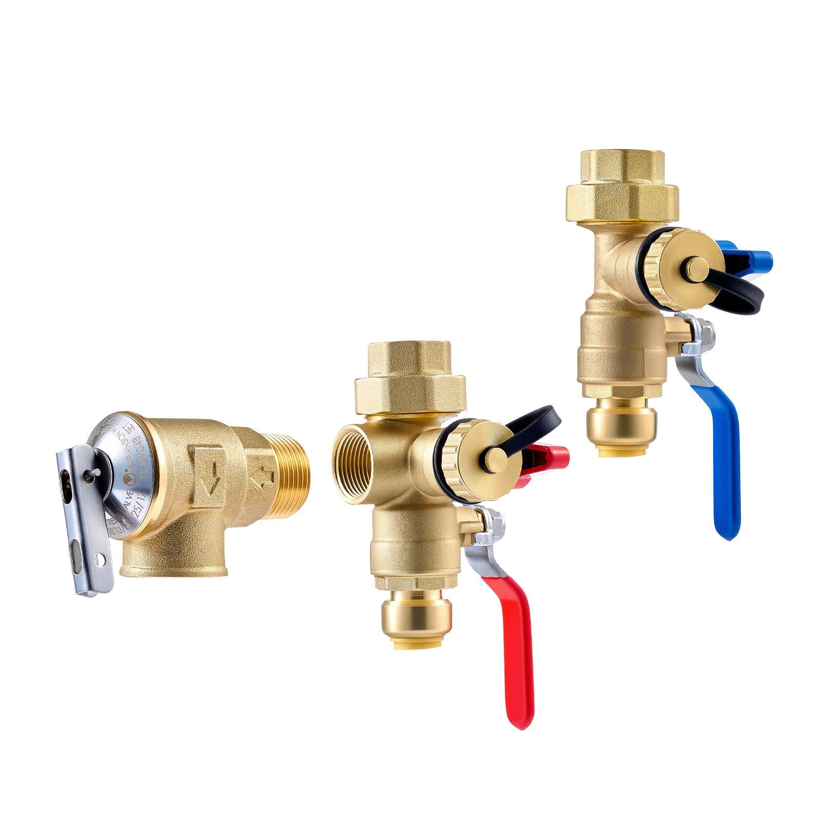 Tankless Water Heater Installation Kit Isolation Service Valve 3/4" Lead-Free Brass SUS304 for Gas Tankless Water Heaters