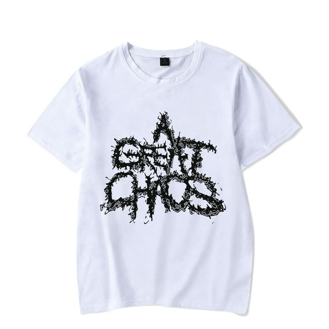 Ken Carson Merch T Shirt A Great Chaos Classic Logo T-Shirts Short Sleeve Summer Tees For Rapper Mens Women,XS,White