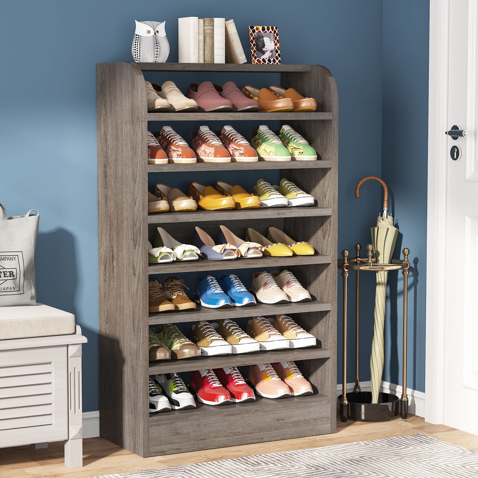Tribesigns Shoe for Entryway, 8 Tier Tall Shoe Shelf Shoes Rack