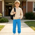 thumbnail image 6 of Bovxnpu Boys Sweatpants School Sports Pants Kids Comfortable Cargo Sweatpants Elastic Waist Trousers, 6 of 9