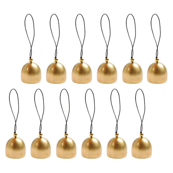 Topbathy 12-Pack Small Alloy Bells, Golden Round Decorative Bells with Joyful Sound for Christmas Tree Ornaments and Holiday Crafts