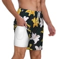 thumbnail image 3 of Balery Lilies Flowers Mens Swim Trunks Swim Shorts for Men Quick Dry Inseam Beach Shorts with Compression Liner Pocket-X-Large, 3 of 9