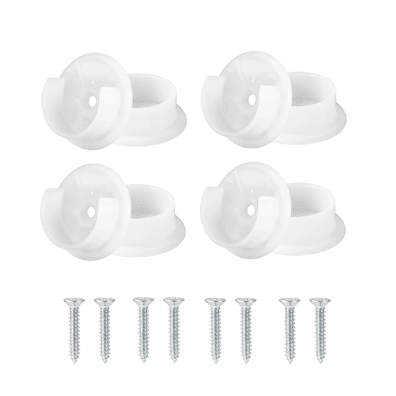 YEMNPIOS 1-3/8 Inch White Curtain Rod Holders 8 Count