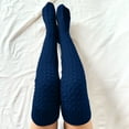 thumbnail image 2 of UJNDER Women's Autumn Winter Knitted Over Knee Long Socks Thigh High Stockings Blue, 2 of 9