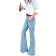 thumbnail image 2 of DYMADE Women Flared Pants Denim High Waist Casual Jeans, 2 of 5