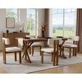 thumbnail image 2 of Guyou Farmhouse Dining Chairs - Set of 6, Faux Fur Upholstered Kitchen Chairs with Solid Hardwood Legs, 18.5" Wide Armless Accent Chairs for Dining Room, White/Natural, 2 of 7