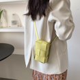 thumbnail image 1 of Bolso PU tejido pequeño hombro cintura bolso mujer Crossbody Mini teléfono monedero (amarillo), 1 of 9