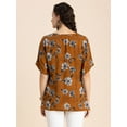 thumbnail image 3 of Moomaya Womens Printed Summer Tunic Top, Round Neck, Elbow, Loose-Fit Casual Top, 3 of 9