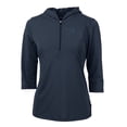 thumbnail image 2 of Women's Cutter & Buck Navy Georgetown Hoyas Vault Virtue Eco Pique Recycled Half-Zip Pullover Hoodie, 2 of 3