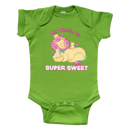 

Inktastic My Uncle Is Super Sweet Cotton Candy Lions with Pink Mane Gift Baby Boy or Baby Girl Bodysuit