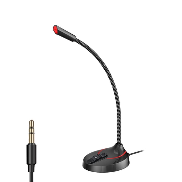 SHISUYAN Support de Microphone Portable Base Ronde Support de Bureau pour Diffusion Conférence en Ligne Noir (3.5)