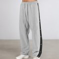 thumbnail image 2 of sususu Sweatpants Men Tall,Men's Casual Jogger Pants Winter Warm Sweatpants Full Button Front Streetwear Comfortable Tapered Athletic Trousers,Light Gray,XXL, 2 of 7