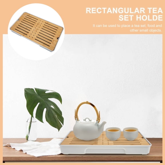 OULII Assorted Color Bamboo Tea Tray Japanese Style Rectangular Tea Service Plate