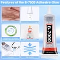 thumbnail image 3 of B7000 Pegamento de diamantes de imitación para manualidades, 3 piezas 1.7 fl oz 1.68 fl.oz transparente B-7000 Super pegamento de joyería adhesivo industrial transparente para reparación de teléfonos de tela, fabricación de joyas, gemas de cristal Tac Nail Art Stone Glass Sincero Electrónica, 3 of 5