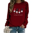 thumbnail image 4 of asdoklhq Christmas Clearance Clothing Under $5.00,Women's Tops Christmas Print Round Neck Sweater Loose Blouse Hoodless Sweatshirt, 4 of 7